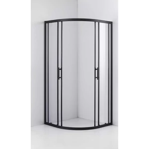 Półokrągła kabina prysznicowa Murcia Black 80x80, 190 cm, 6 mm, NANO