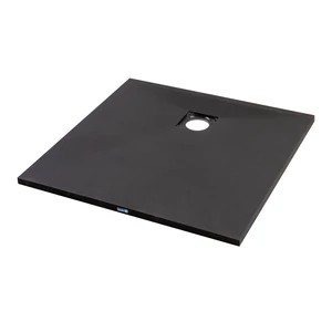 Kwadratowy brodzik SMC z syfonem Cagliari Black 80x80x2,6 cm
