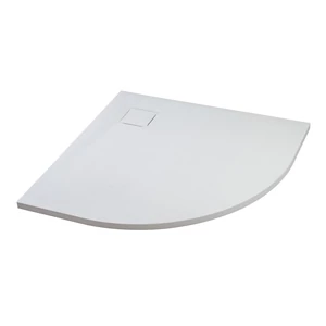 Półokrągły brodzik SMC z syfonem Cagliari White 80x80x2,6 cm