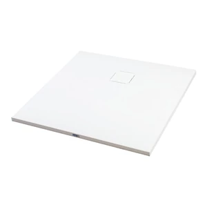 Kwadratowy brodzik SMC z syfonem Cagliari White 80x80x2,6 cm