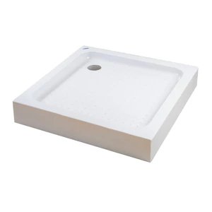Kwadratowy brodzik akrylowy z syfonem Almagro 80x80x13,5 cm
