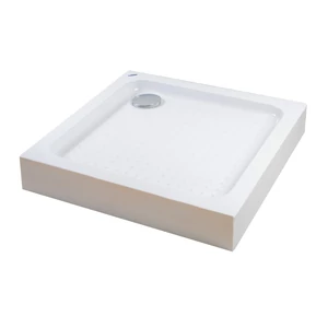 Kwadratowy brodzik akrylowy z syfonem Almagro 80x80x13,5 cm