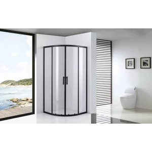 Półokrągła kabina prysznicowa Avignon Black 6 mm 70*70 190 cm