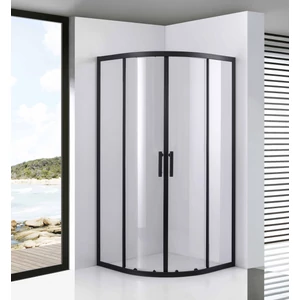 Półokrągła kabina prysznicowa Avignon Black 6 mm 70*70 190 cm