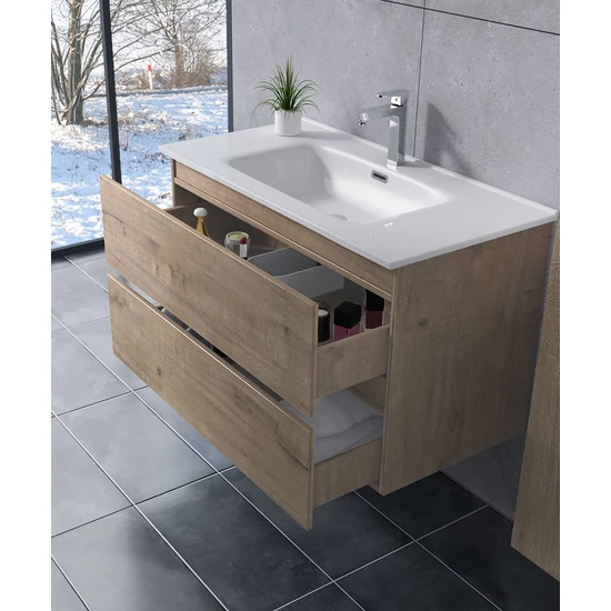 Szafka łazienkowa z umywalką Catania Sonoma 100cm
