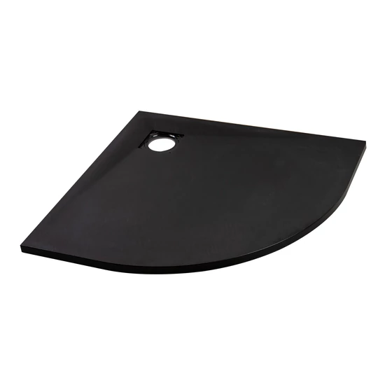 Półokrągły brodzik SMC z syfonem Cagliari Black 80x80x2,6 cm