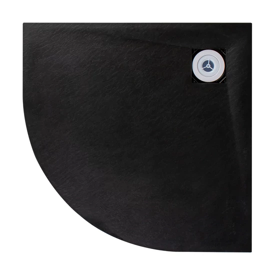 Półokrągły brodzik SMC z syfonem Cagliari Black 80x80x2,6 cm