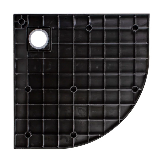 Półokrągły brodzik SMC z syfonem Cagliari Black 80x80x2,6 cm