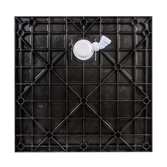 Kwadratowy brodzik SMC z syfonem Cagliari Black 80x80x2,6 cm