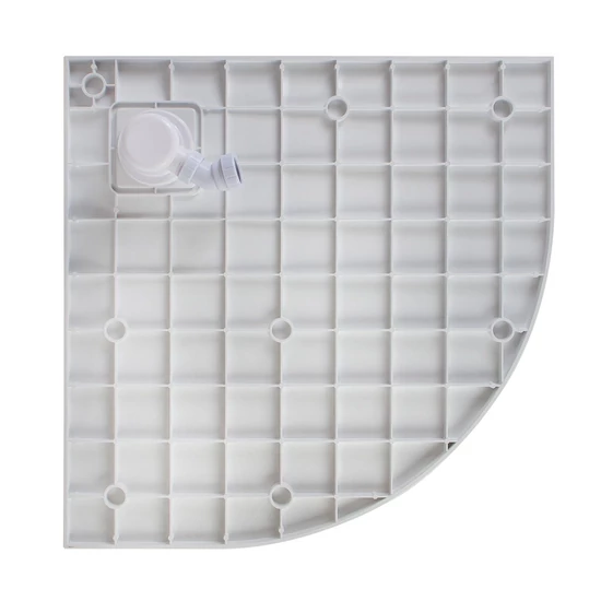 Półokrągły brodzik SMC z syfonem Cagliari White 80x80x2,6 cm