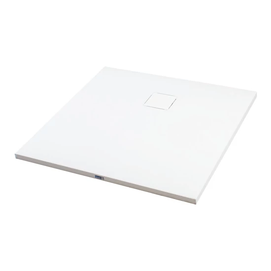 Kwadratowy brodzik SMC z syfonem Cagliari White 80x80x2,6 cm
