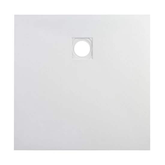Kwadratowy brodzik SMC z syfonem Cagliari White 80x80x2,6 cm