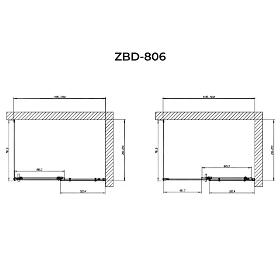 Kabina prysznicowa Belver Duo 80x120 195 cm, 6 mm