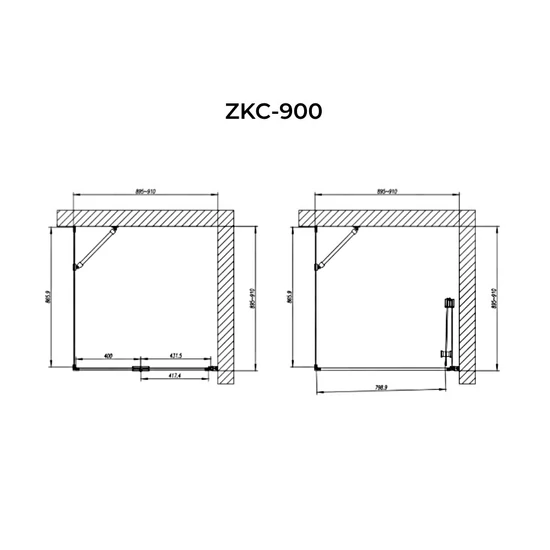 Kabina prysznicowa Cordoba Duo 90x90, 195 cm, 6 mm