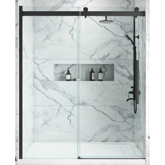 Drzwi prysznicowe przesuwne Belvero Black 120, 195cm, 6mm
