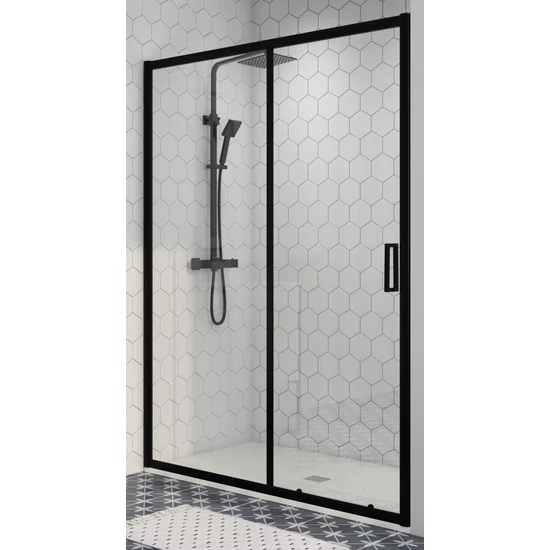Drzwi prysznicowe przesuwne Elche Black 120, 190cm, 6mm