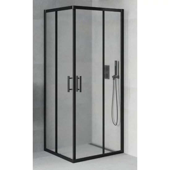 Kabina prysznicowa Motril Black 80x80 190 cm, 6 mm NANO