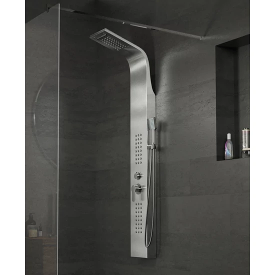 panel prysznicowy Alegre Silver stal nierdzewna