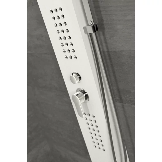 panel prysznicowy Alegre White stal nierdzewna