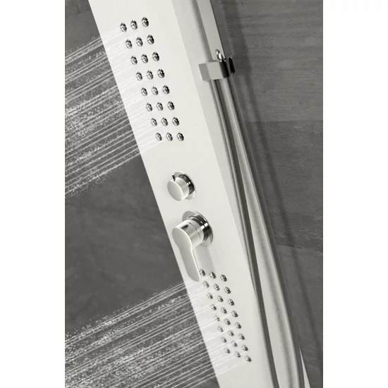 panel prysznicowy Alegre White stal nierdzewna
