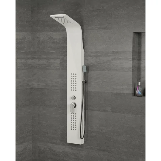 panel prysznicowy Alegre White stal nierdzewna