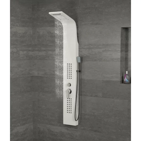 panel prysznicowy Alegre White stal nierdzewna