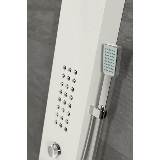panel prysznicowy Alegre White stal nierdzewna