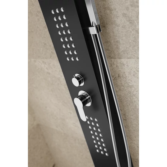 panel prysznicowy Alegre Black stal nierdzewna