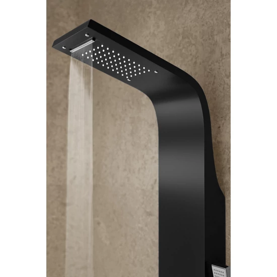 panel prysznicowy Alegre Black stal nierdzewna