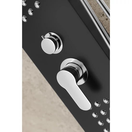 panel prysznicowy Alegre Black stal nierdzewna