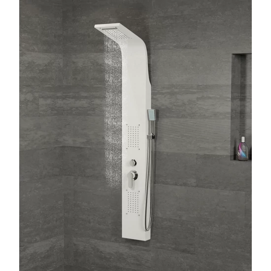 panel prysznicowy Bologna White stal nierdzewna
