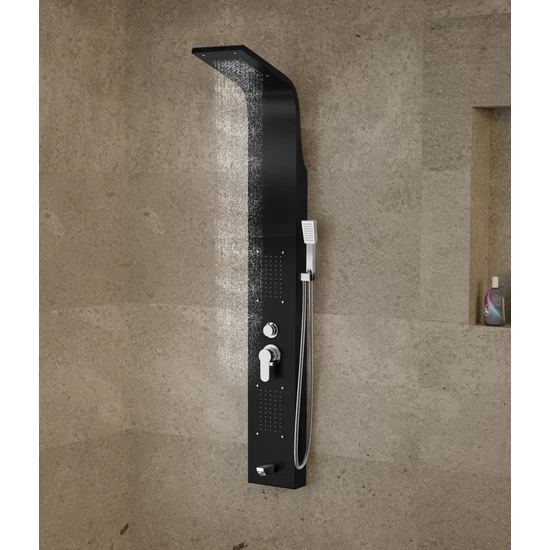 panel prysznicowy Merin Black stal nierdzewna
