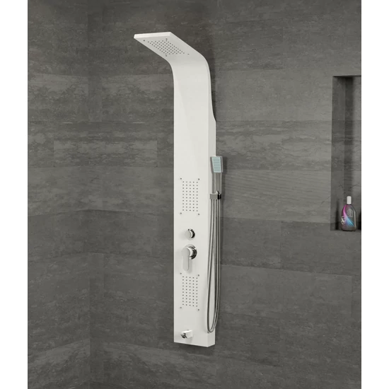 panel prysznicowy Merin White stal nierdzewna