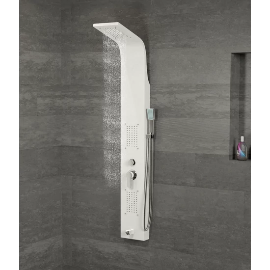panel prysznicowy Merin White stal nierdzewna