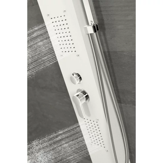 panel prysznicowy Merin White stal nierdzewna