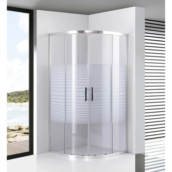 Półokrągła kabina prysznicowa Avignon White 6 mm 70*70 190 cm