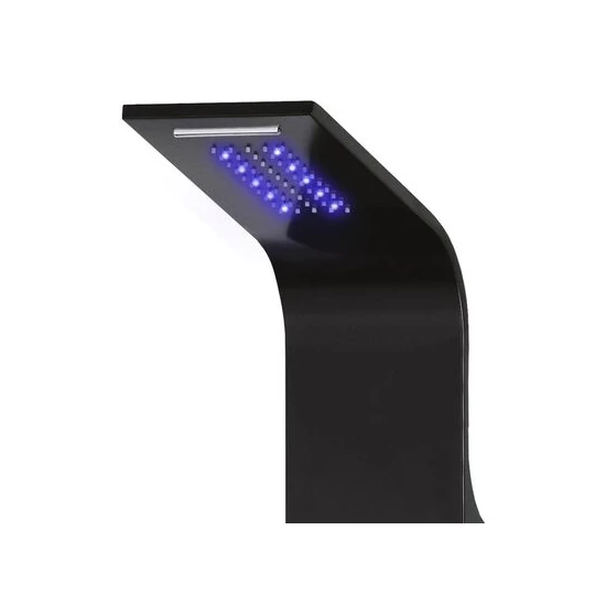 Termostatyczny panel prysznicowy Verona Black stal nierdzewna