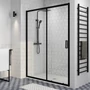 Drzwi prysznicowe przesuwne Elche Black 140, 190cm, 6mm
