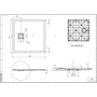 Kwadratowy brodzik SMC z syfonem Cagliari Black 80x80x2,6 cm