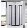 Obraz 1/6 -Półokrągła kabina prysznicowa Avignon Black 6 mm 70*70 190 cm