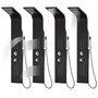 Termostatyczny panel prysznicowy Verona Black, stal nierdzewna, LED