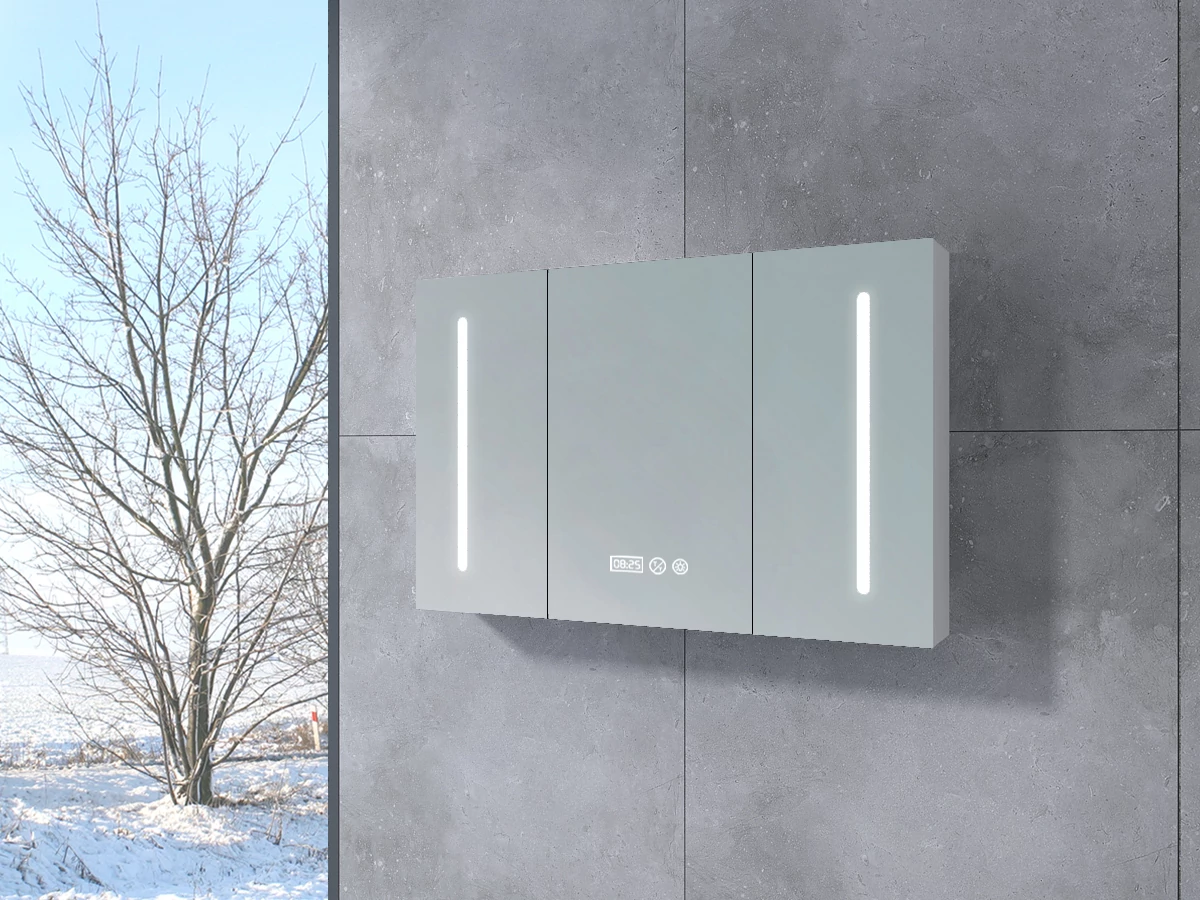 Trzydrzwiowa szafka z lustrem Vicenza White 100 cm