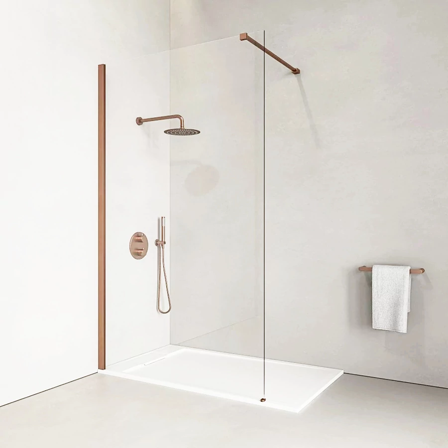 Ścianka prysznicowa Walk-in Rose Gold 80, 200cm, 8mm