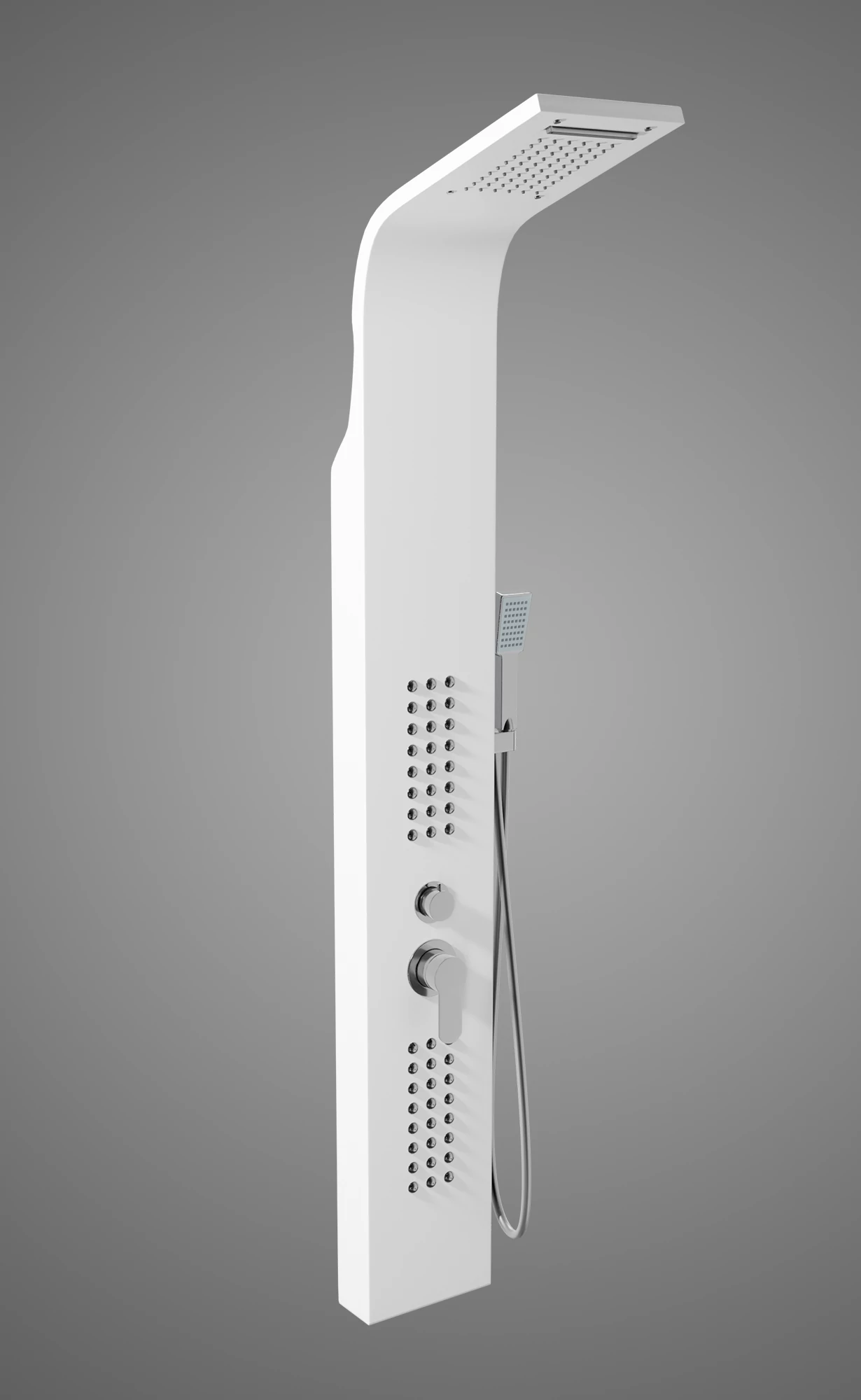 panel prysznicowy Alegre White stal nierdzewna