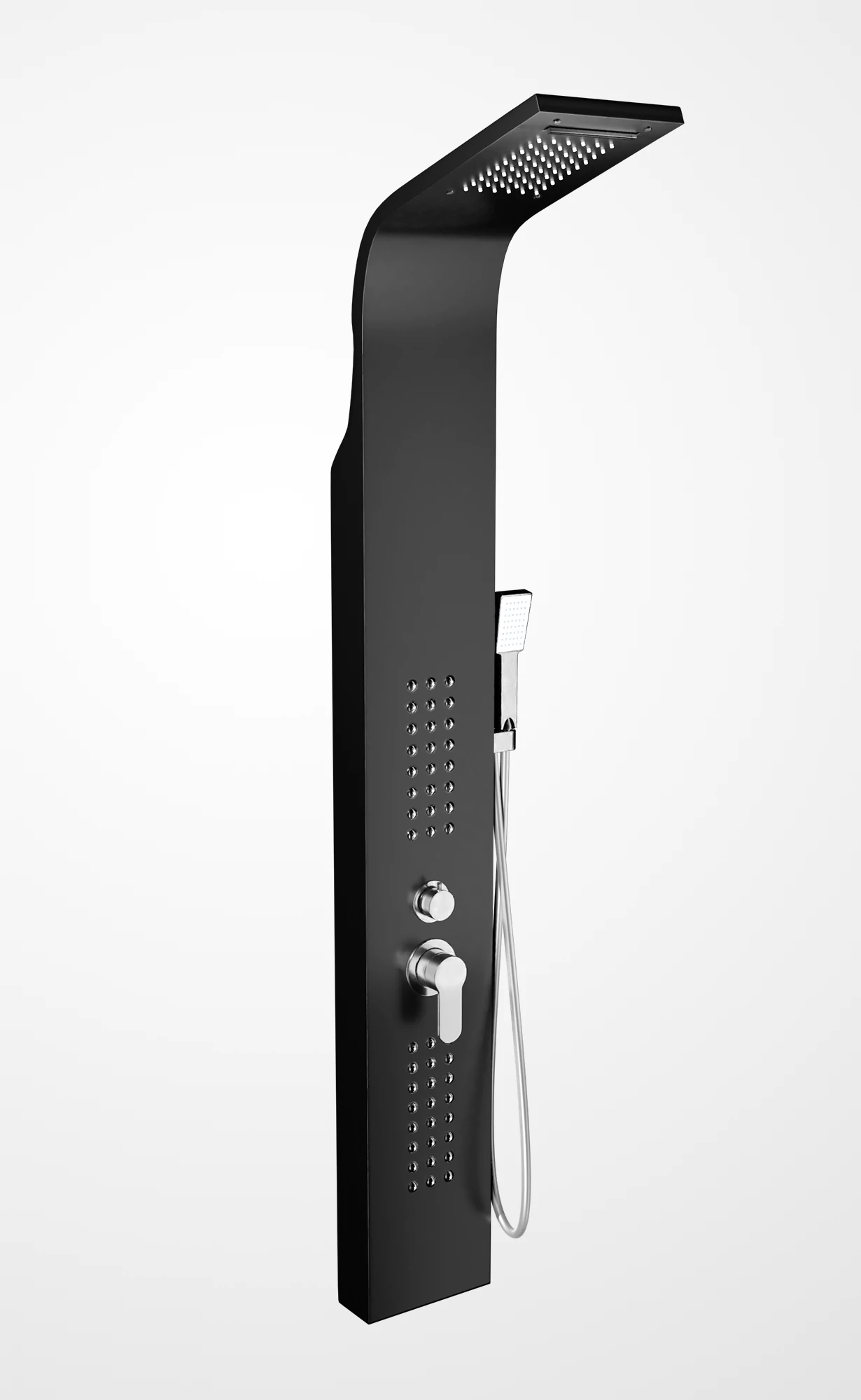 panel prysznicowy Alegre Black stal nierdzewna