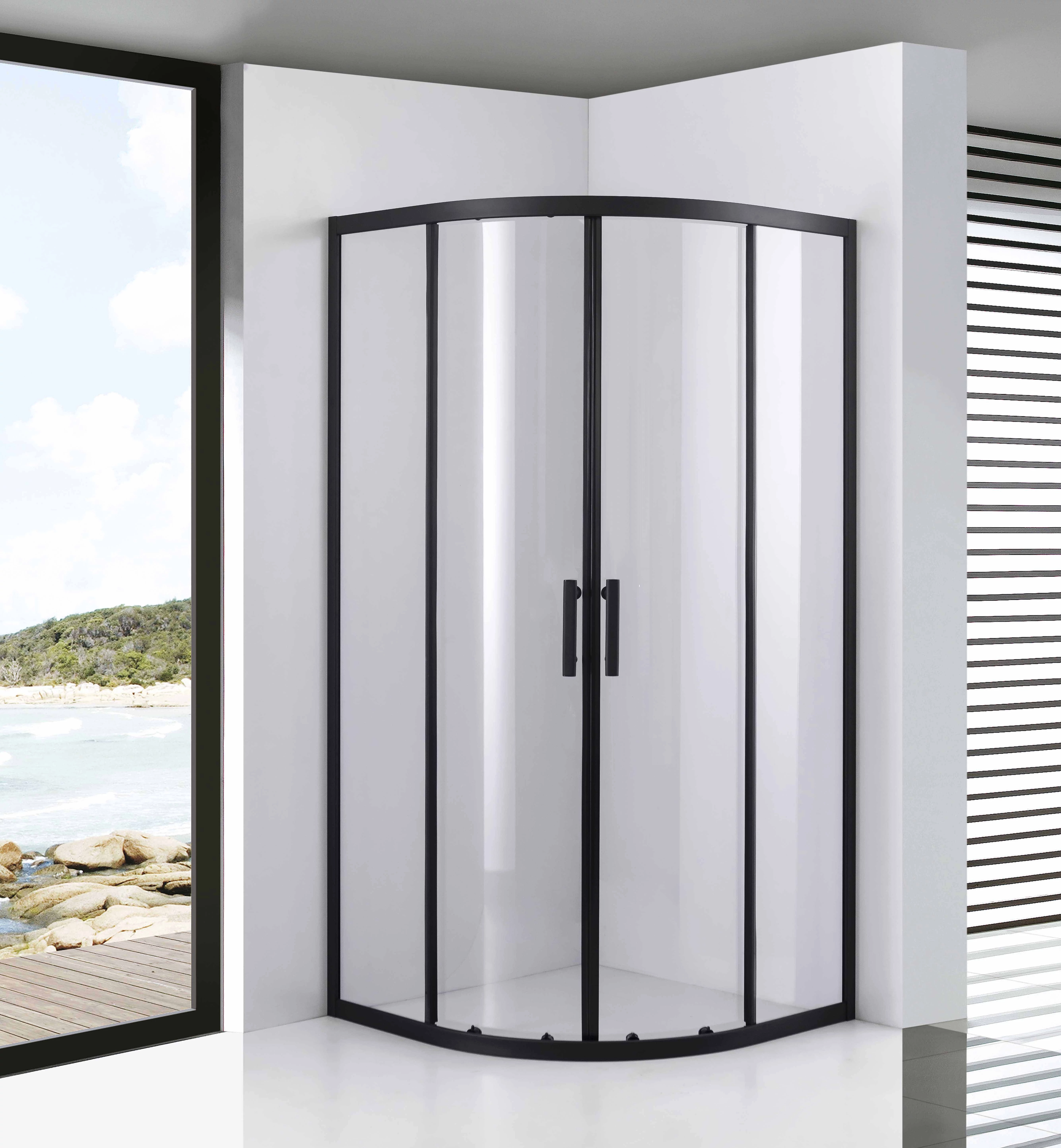 Półokrągła kabina prysznicowa Avignon Black 6 mm 70*70 190 cm