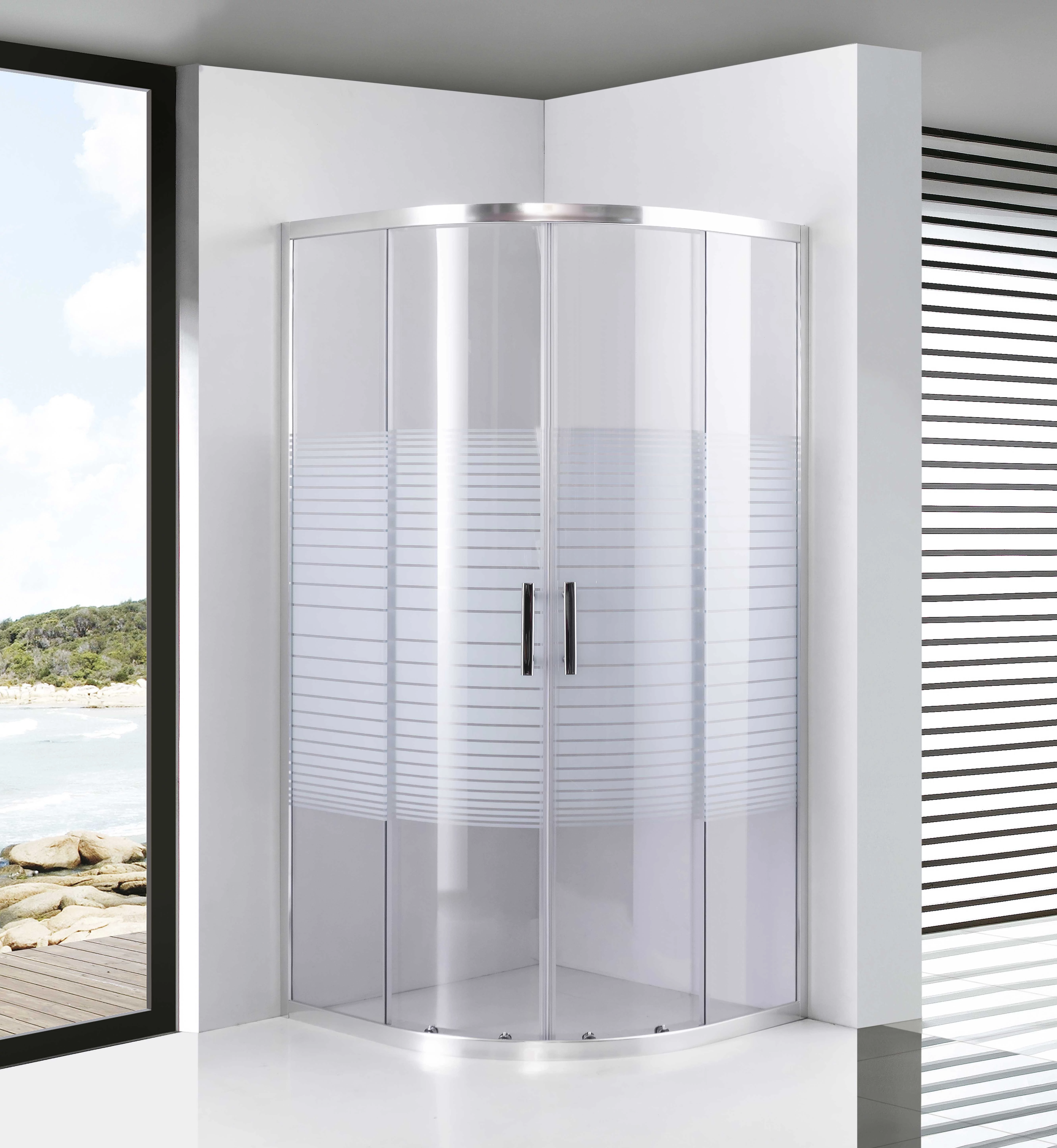 Półokrągła kabina prysznicowa Avignon White 6 mm 70*70 190 cm
