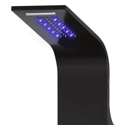 Termostatyczny panel prysznicowy Verona Black stal nierdzewna